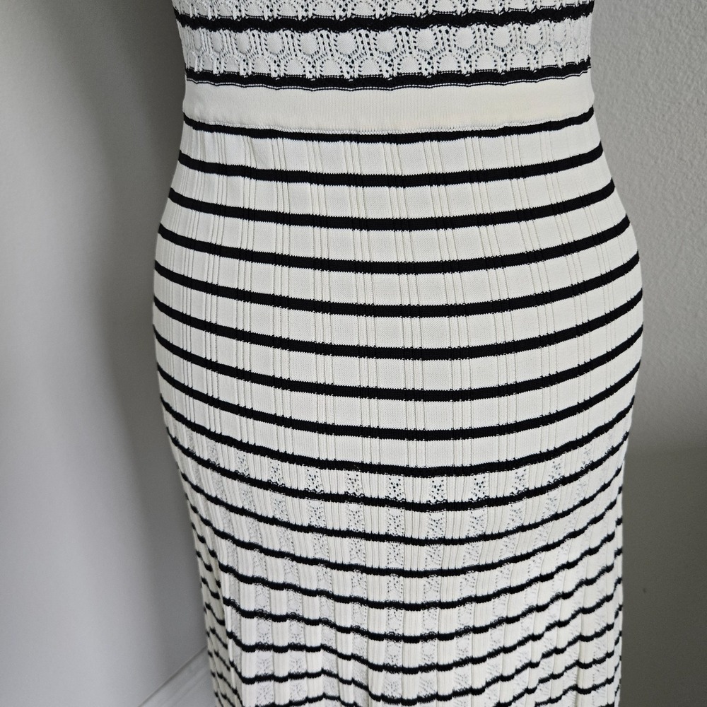 Sandro Womens Dress and Crop Sweater Set Sz 3 (US 8) NWT Black White Fancy Knit - Picture 13 of 16